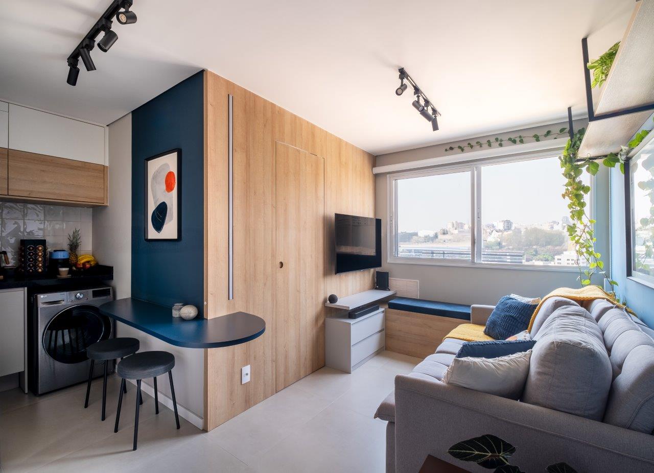 Apartamento de 34m² assinado pela arquiteta Bya Ribeiro e pelo ...
