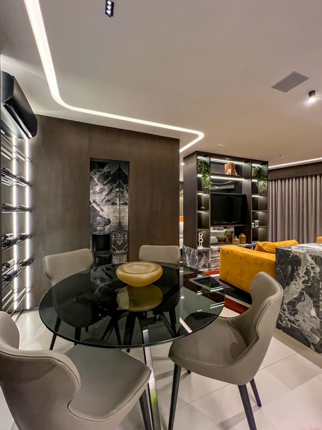 Decorado de apartamento residencial da torre Tonino Lamborghini Residences & Offices Goiânia Acervo Sim Incorporadora
