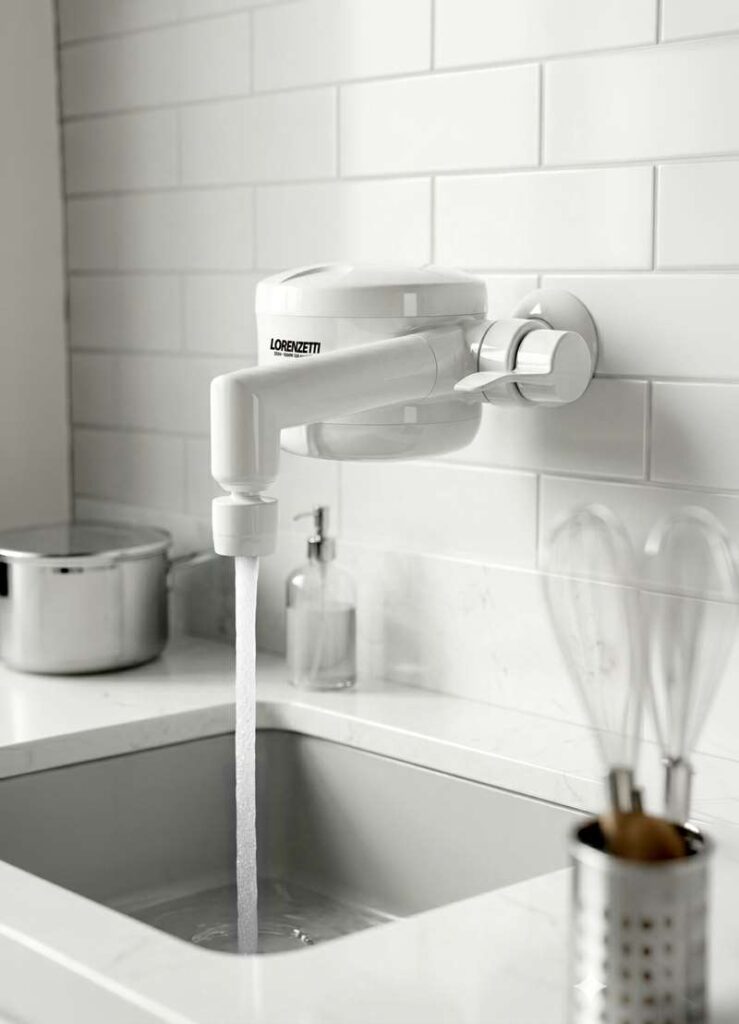 Torneira elétrica Loren Easy com bica reta leva conforto e eficiência para a cozinha
